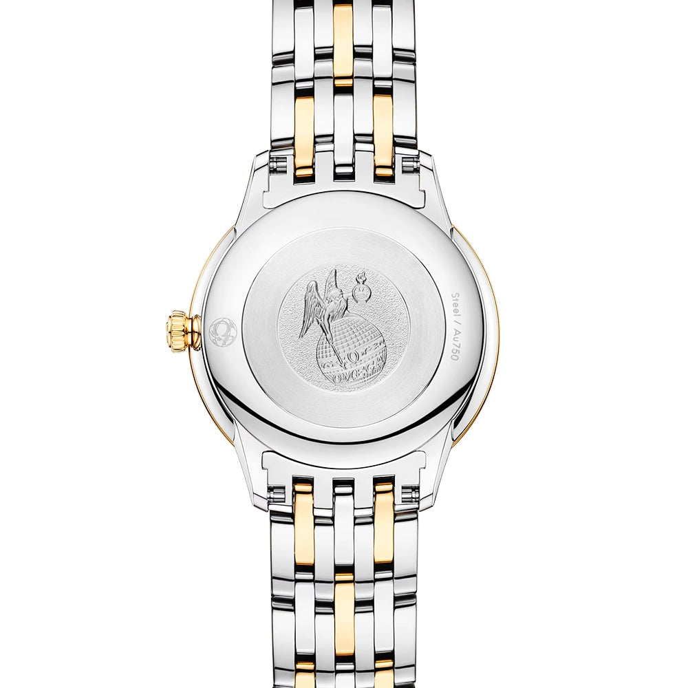De Ville Prestige 27.5mm Two-Tone White Mother of Pearl Dial Watch