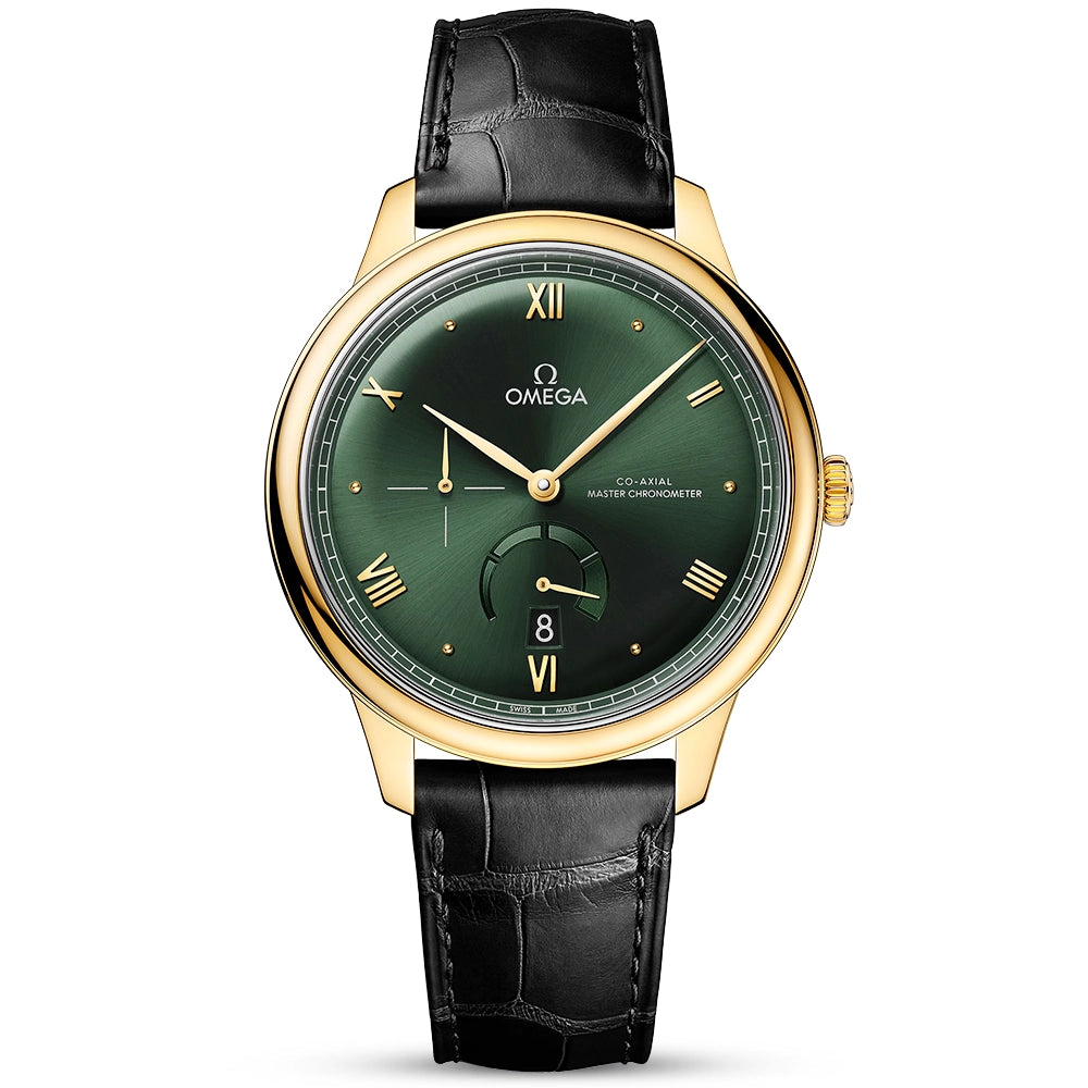 De Ville Prestige 41mm 18ct Yellow Gold Green Sunray Dial Watch