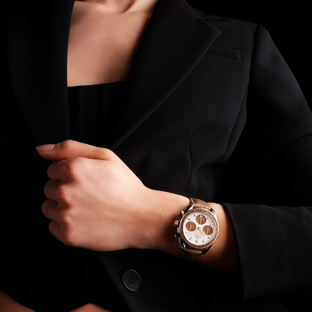 OMEGA Speedmaster Chronograph 38mm Two-Tone Brown Dial Watch - Berry's Jewellers