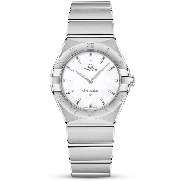 OMEGA Constellation 28mm White Mother of Pearl Dial Ladies Watch - Berry's Jewellers