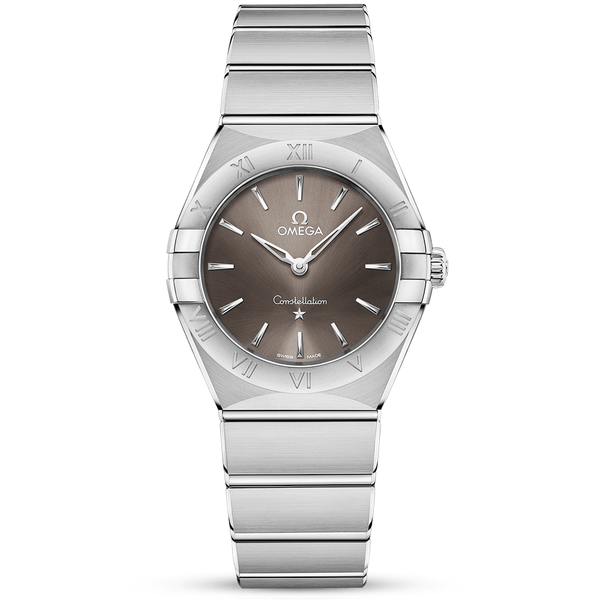 OMEGA Constellation 28mm Grey Index Dial Ladies Bracelet Watch - Berry's Jewellers