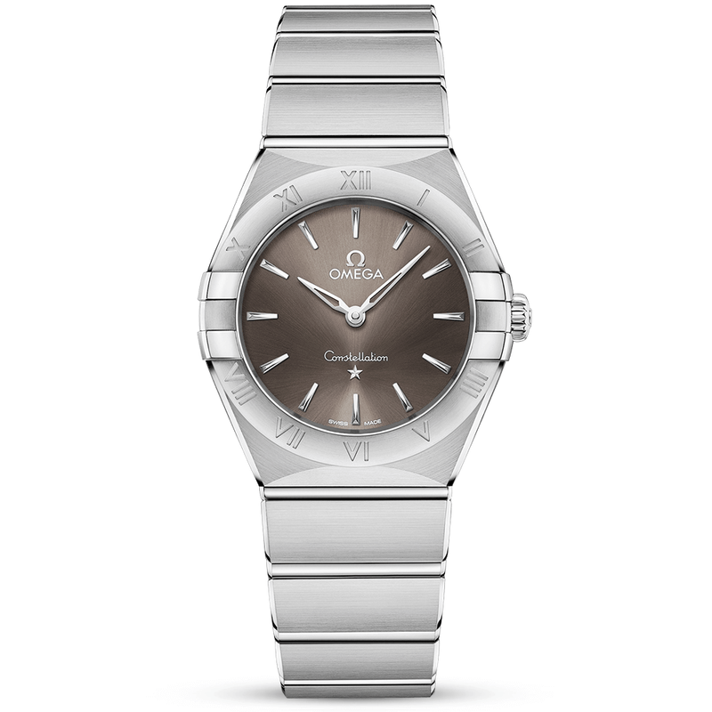 OMEGA Constellation 28mm Grey Index Dial Ladies Bracelet Watch - Berry's Jewellers