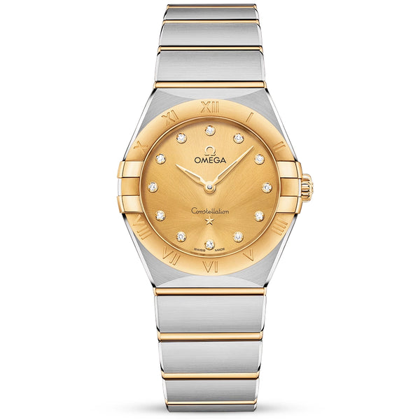 OMEGA Constellation 28mm Steel & 18ct Yellow Gold Diamond Set Watch - Berry's Jewellers