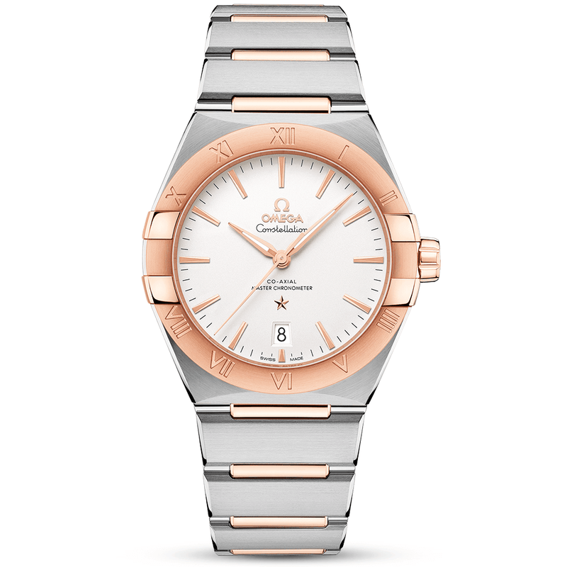 OMEGA Constellation 39mm Two-Tone Silver Dial Mens Automatic Watch - Berry's Jewellers