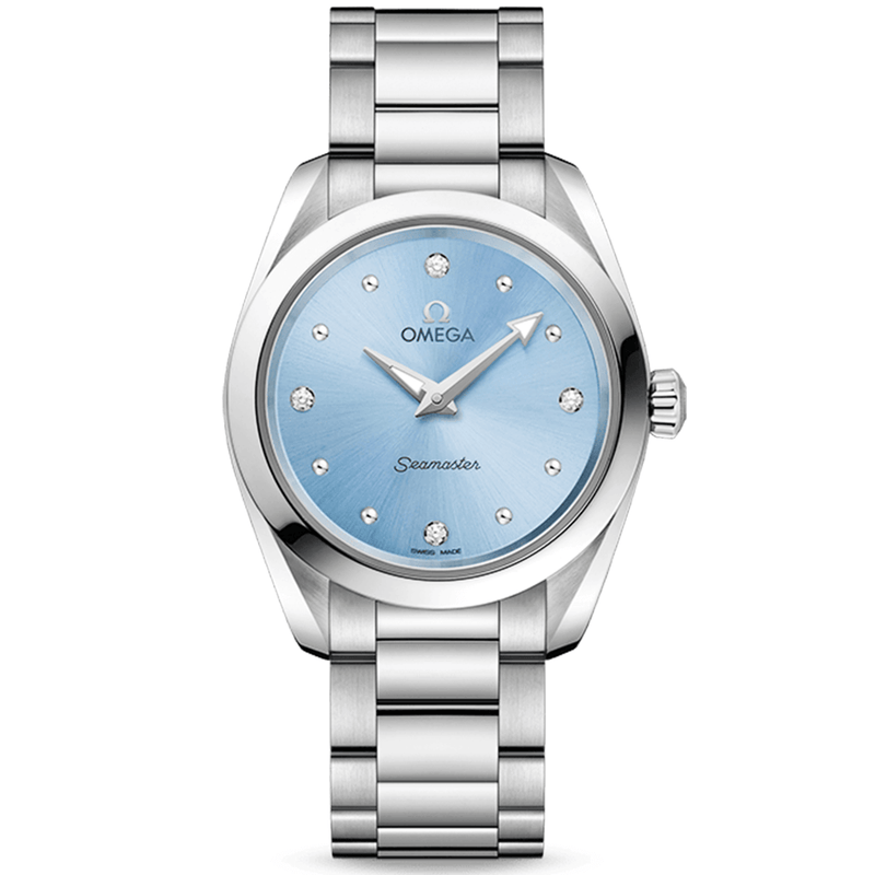 Seamaster Aqua Terra 28mm Ice Blue Diamond Dial Ladies Watch