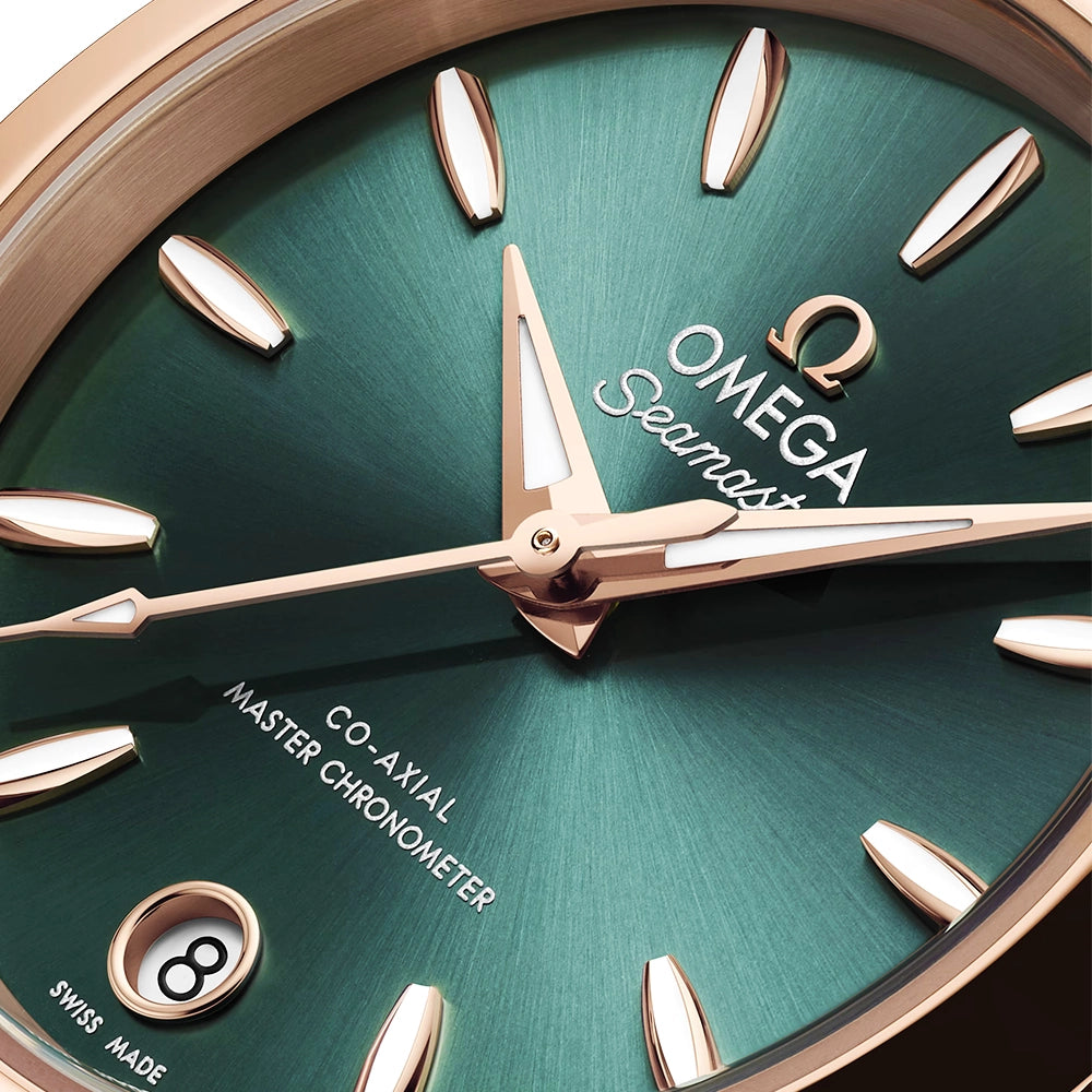 OMEGA Seamaster Aqua Terra 30mm Two-Tone Green Sunray Dial Watch - Berry's Jewellers