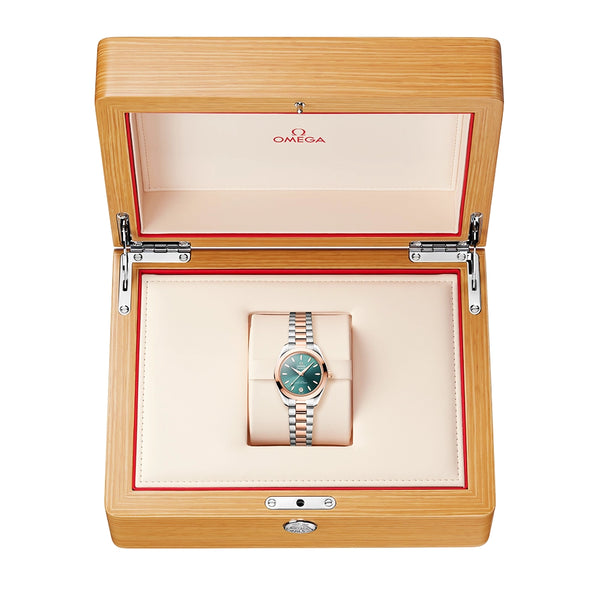 Seamaster Aqua Terra 30mm Two-Tone Green Sunray Dial Watch