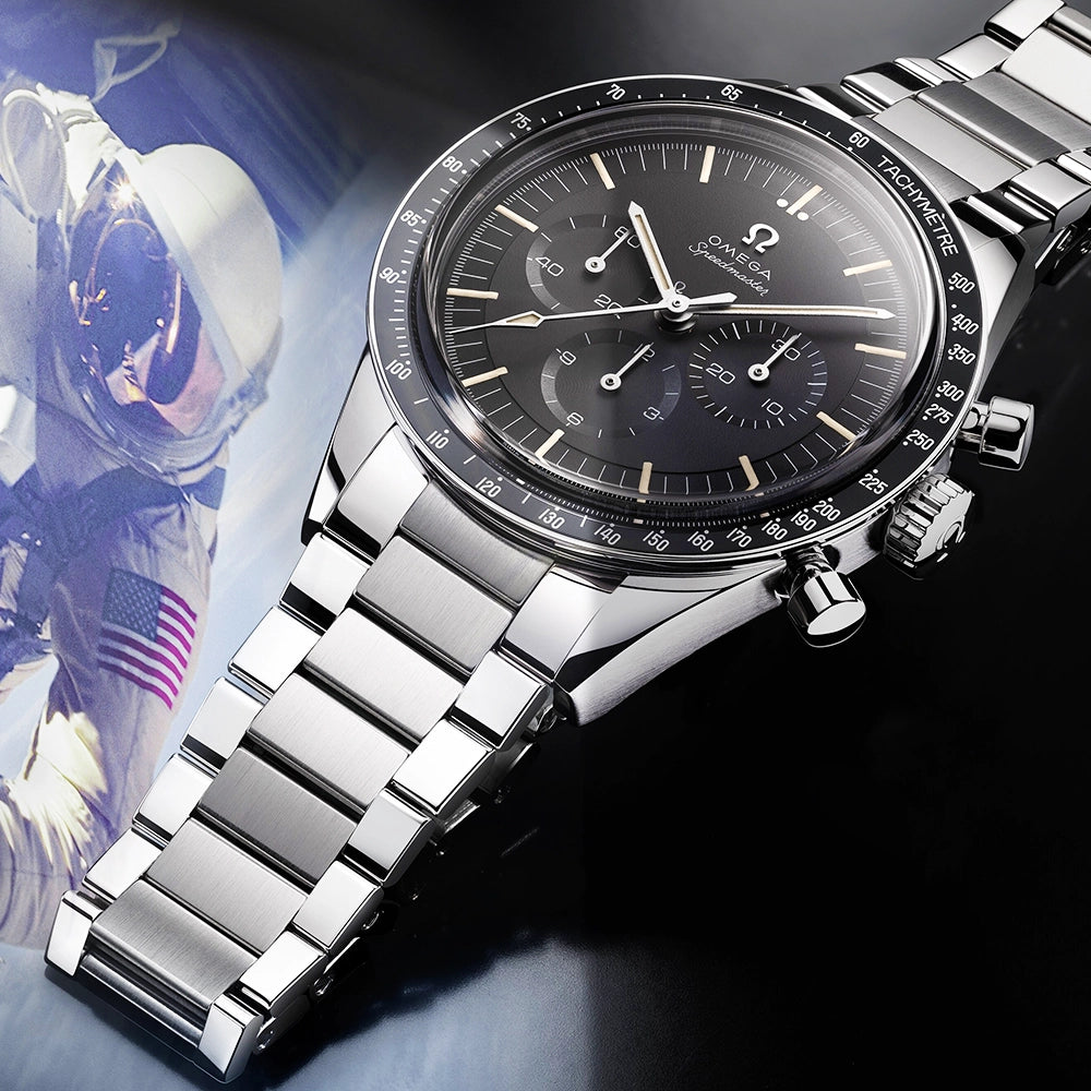 Speedmaster Calibre 321 39.7mm Black Dial Mens Bracelet Watch