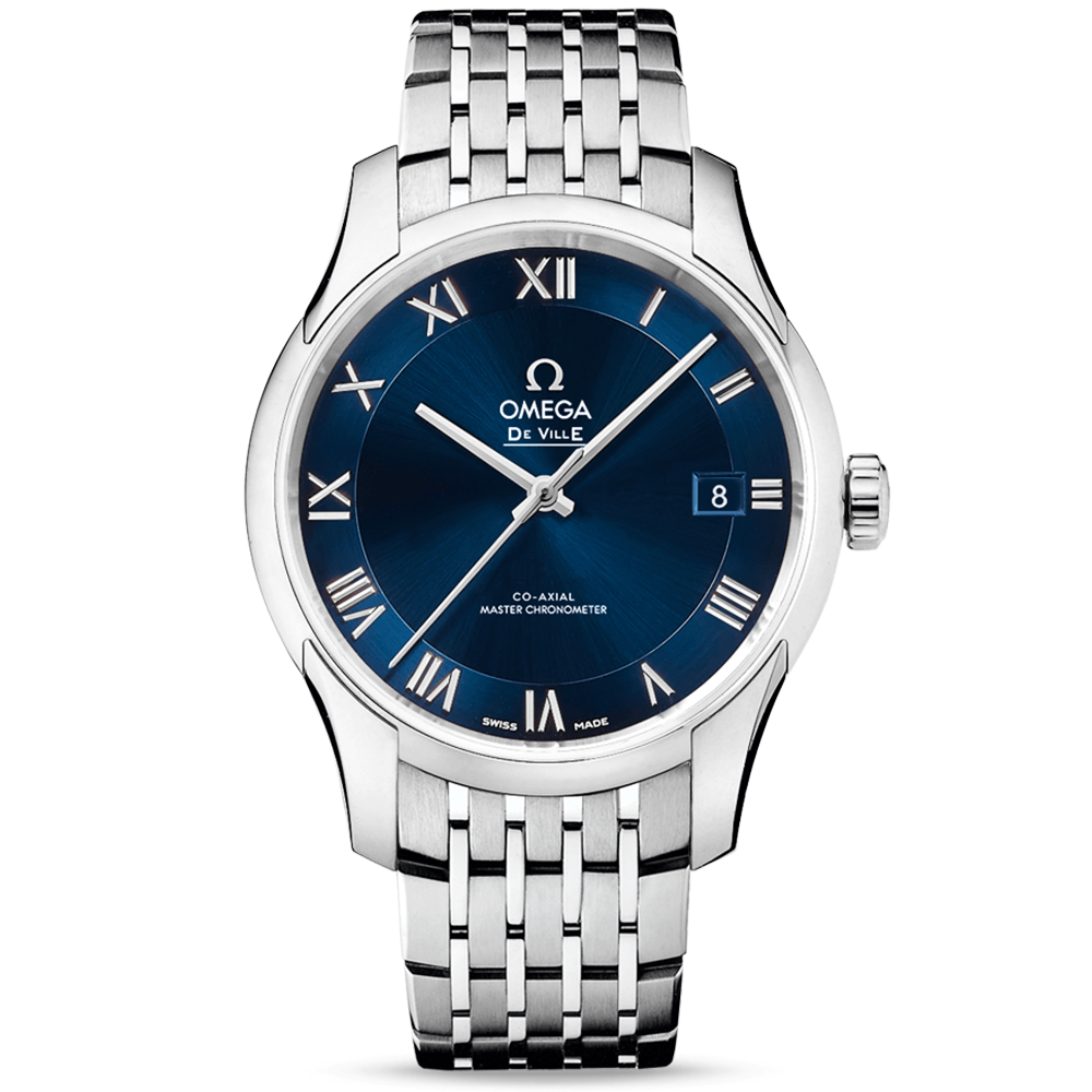 De Ville Hour Vision 41mm Blue Dial Men's Bracelet Watch