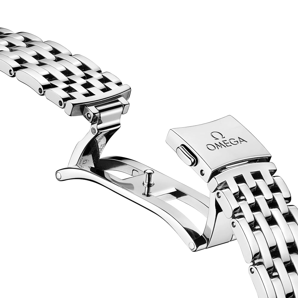 OMEGA De Ville Prestige 30mm White Mother of Pearl Dial Bracelet Watch - Berry's Jewellers