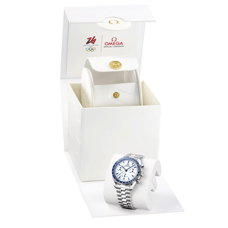 OMEGA Speedmaster 38mm Milano Cortina 2026 Edition Chronograph Watch - Berry's Jewellers