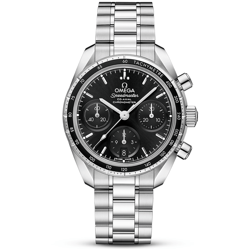 OMEGA Speedmaster 38mm Black Dial Automatic Chronograph Watch - Berry's Jewellers