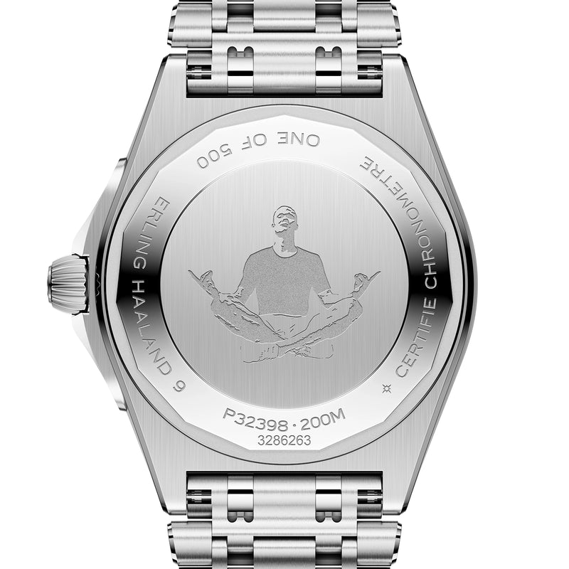 Breitling Chronomat GMT Erling Haaland Limited Edition Platinum Bracelet Watch - Berry's Jewellers