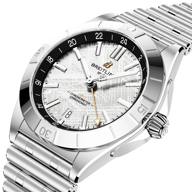 Breitling Chronomat GMT Erling Haaland Limited Edition Platinum Bracelet Watch - Berry's Jewellers