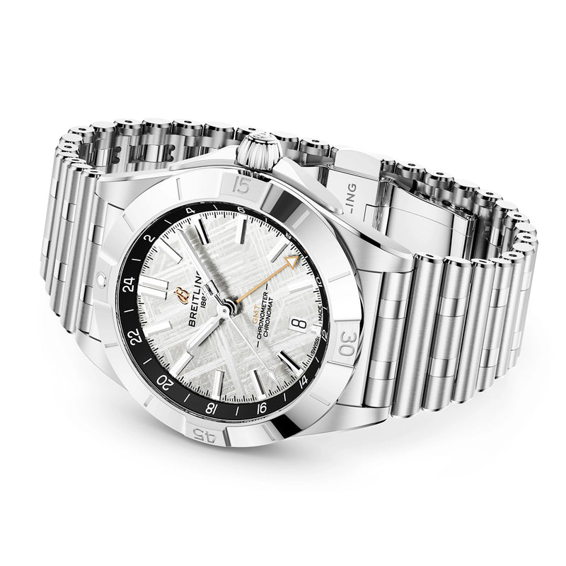 Breitling Chronomat GMT Erling Haaland Limited Edition Platinum Bracelet Watch - Berry's Jewellers