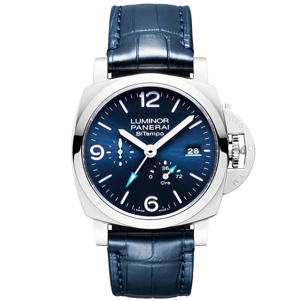Panerai Luminor BiTempo 44mm Blue Dial Automatic Strap Watch - Berry's Jewellers