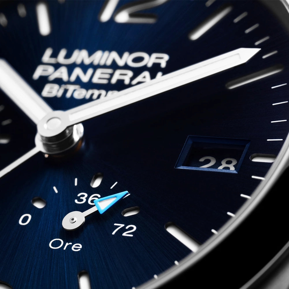 Panerai Luminor BiTempo 44mm Blue Dial Automatic Strap Watch - Berry's Jewellers