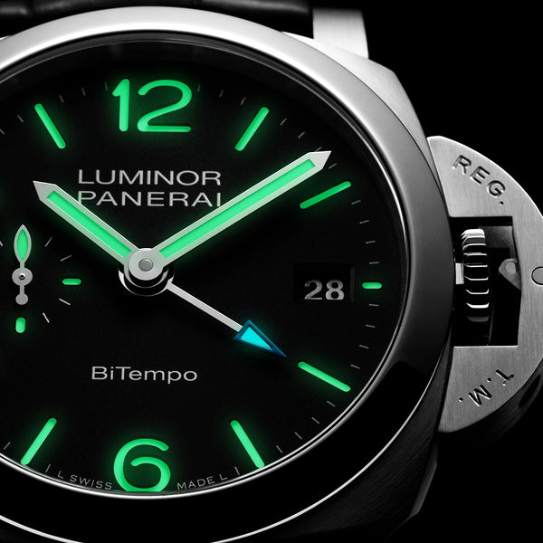 Panerai Luminor Quaranta BiTempo 40mm Black Dial Automatic Watch - Berry's Jewellers