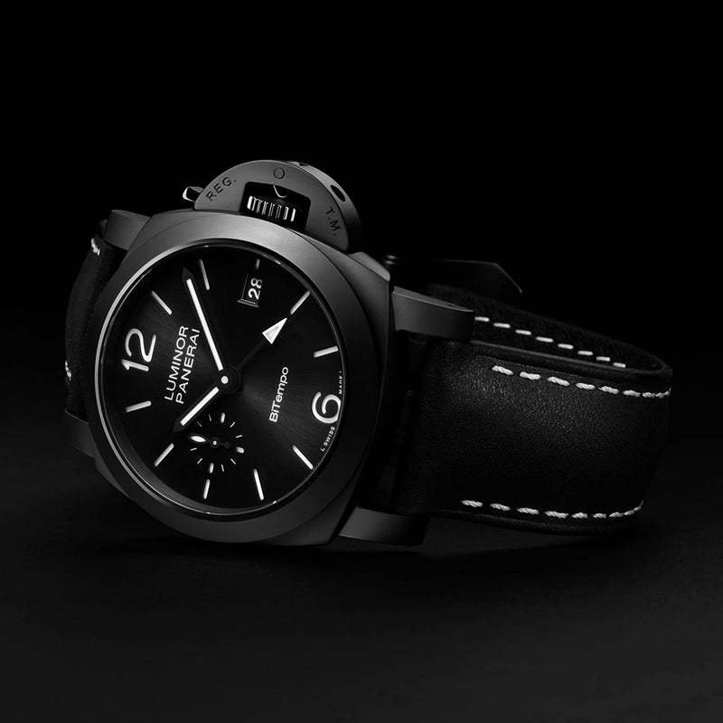 Panerai Luminor Quaranta BiTempo 40mm Black Ceramic Automatic Watch - Berry's Jewellers