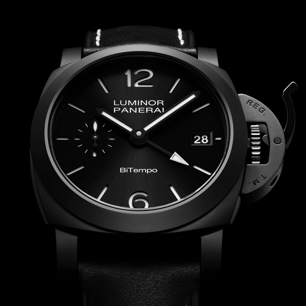 Luminor Quaranta BiTempo 40mm Black Ceramic Automatic Watch