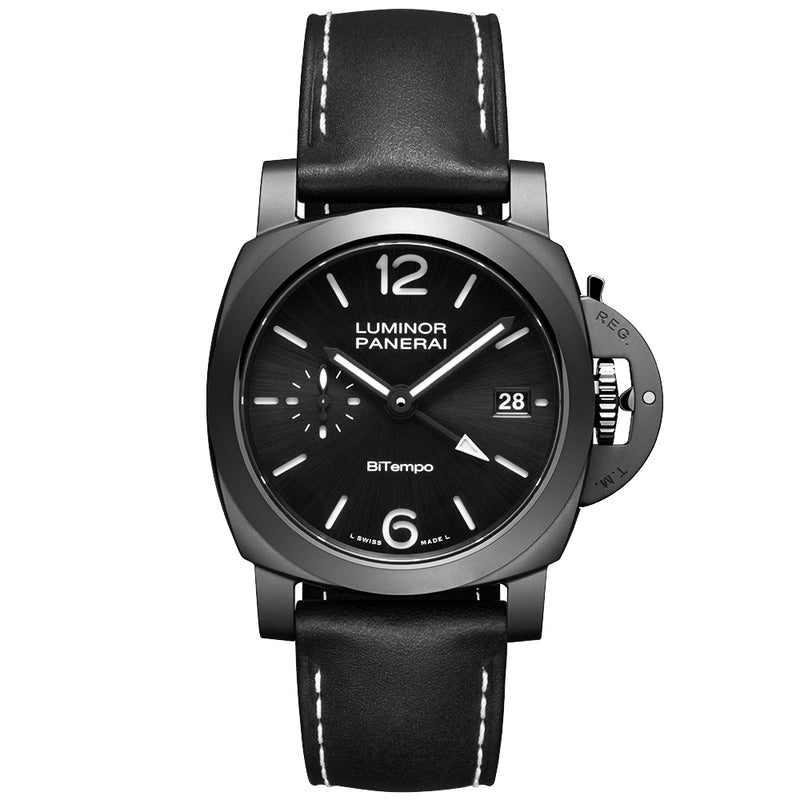 Panerai Luminor Quaranta BiTempo 40mm Black Ceramic Automatic Watch - Berry's Jewellers
