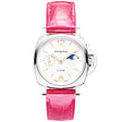 Panerai Luminor Due Luna 38mm White Dial Automatic Pink Strap Watch - Berry's Jewellers