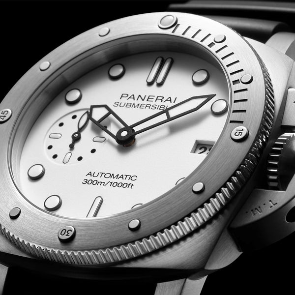 Panerai Submersible Bianco 42mm White Dial Automatic Mens Strap Watch - Berry's Jewellers