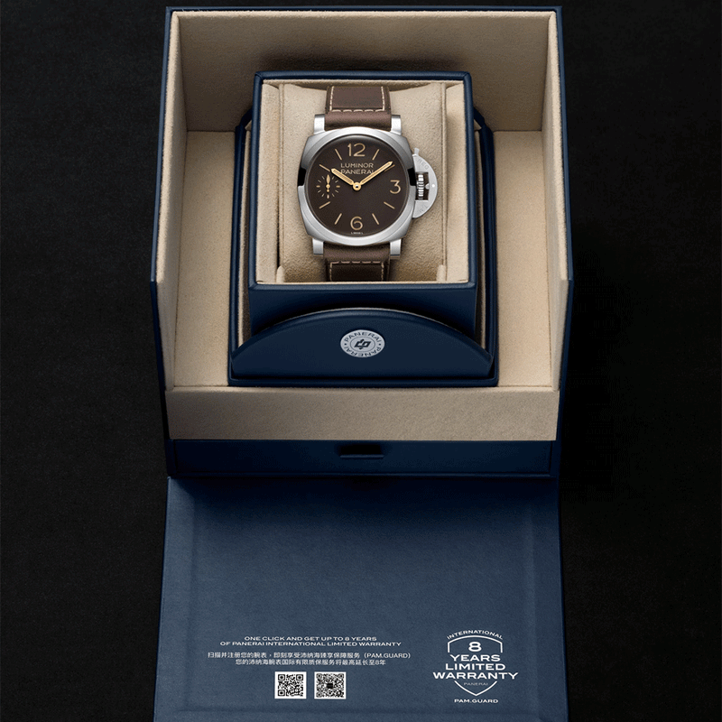 Panerai Luminor 44mm Brown Dial Brown Strap Mens Watch - Berry's Jewellers