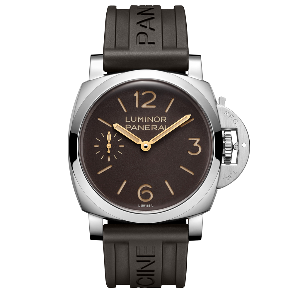 Panerai Luminor 44mm Brown Dial Brown Strap Mens Watch - Berry's Jewellers