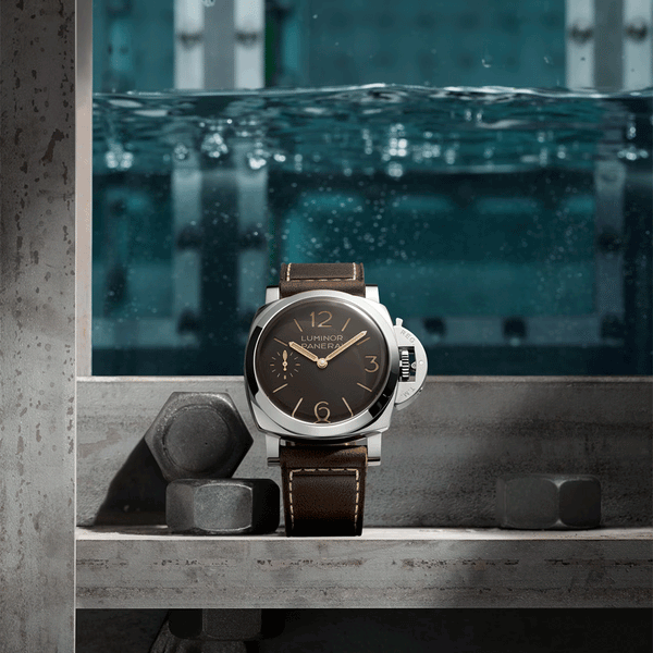 Panerai Luminor 44mm Brown Dial Brown Strap Mens Watch - Berry's Jewellers