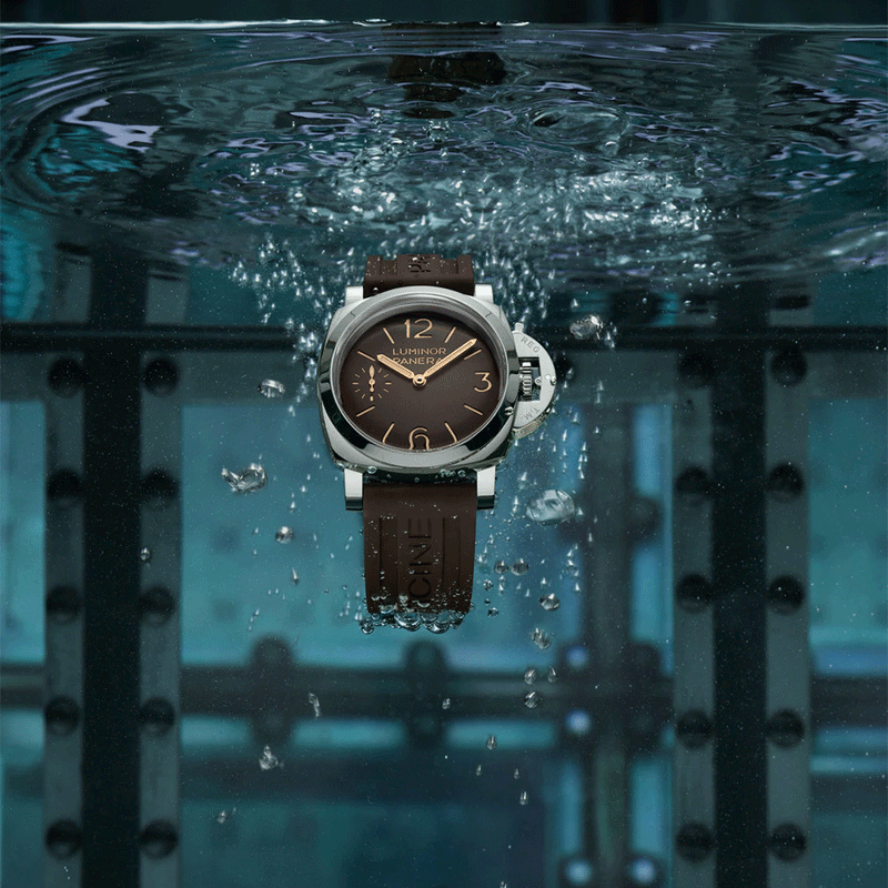 Panerai Luminor 44mm Brown Dial Brown Strap Mens Watch - Berry's Jewellers