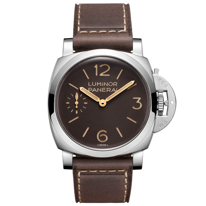 Panerai Luminor 44mm Brown Dial Brown Strap Mens Watch - Berry's Jewellers