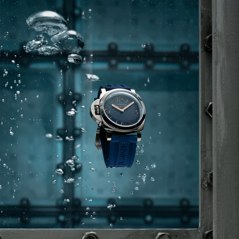 Panerai Luminor Destro 44mm Blue Dial Leather Strap Watch - Berry's Jewellers