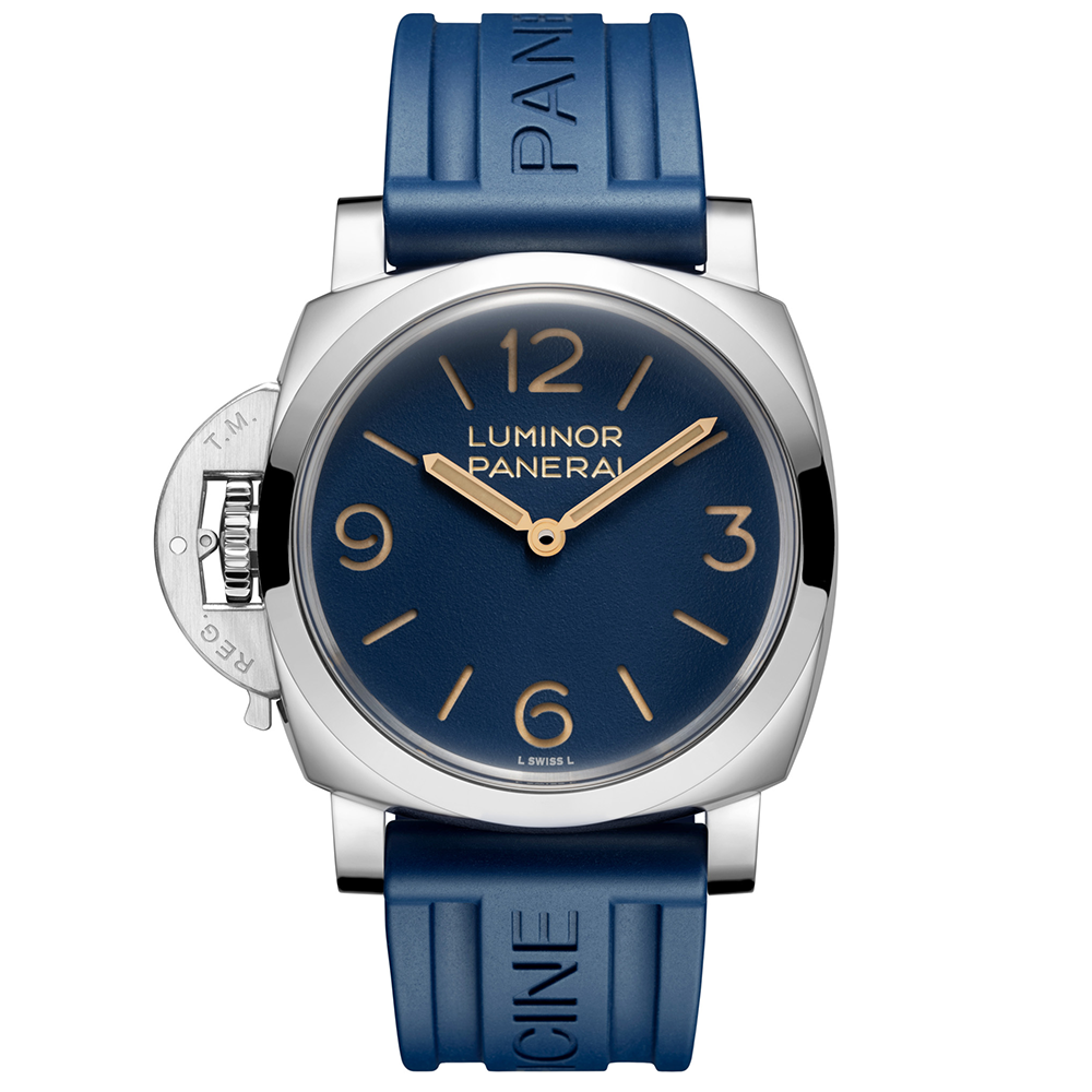 Panerai Luminor Destro 44mm Blue Dial Leather Strap Watch - Berry's Jewellers