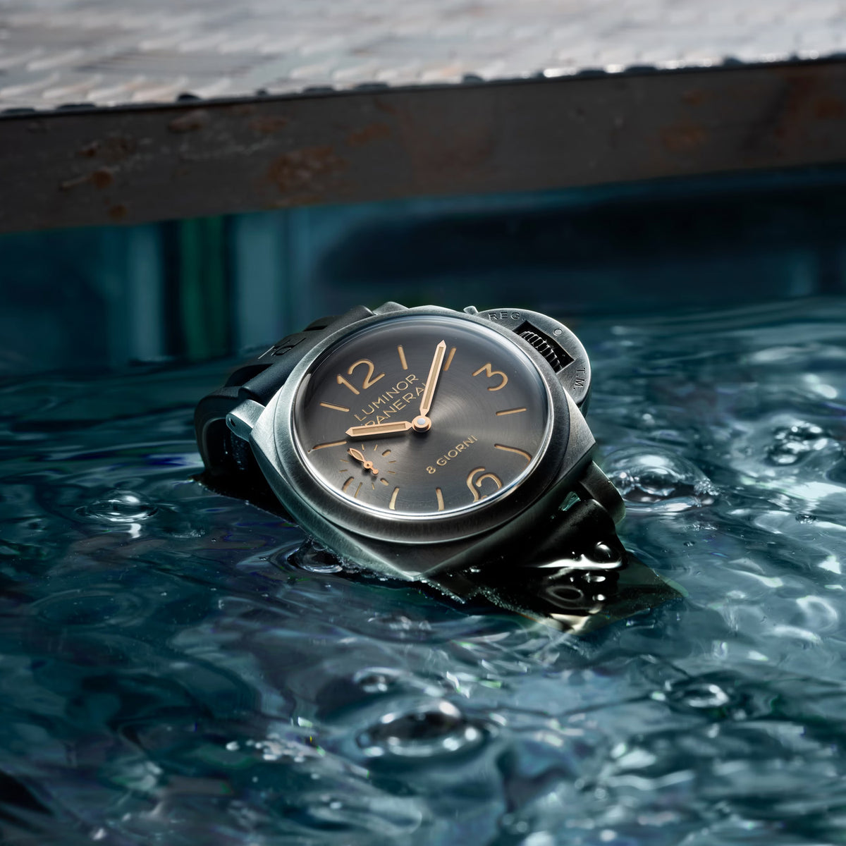 Panerai Luminor 8 Giorni 44mm Anthracite Dial Mens Strap Watch - Berry's Jewellers