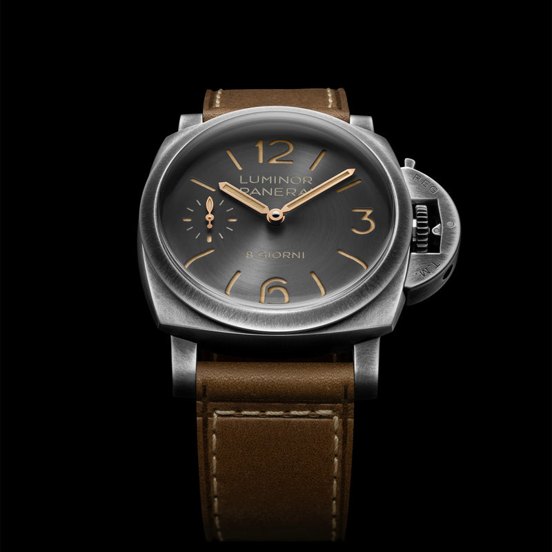 Panerai Luminor 8 Giorni 44mm Anthracite Dial Mens Strap Watch - Berry's Jewellers