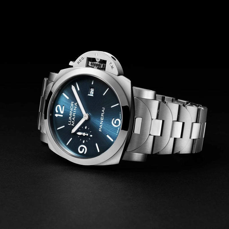 Panerai Luminor Marina Steel Blue Dial 44mm Automatic Bracelet Watch - Berry's Jewellers