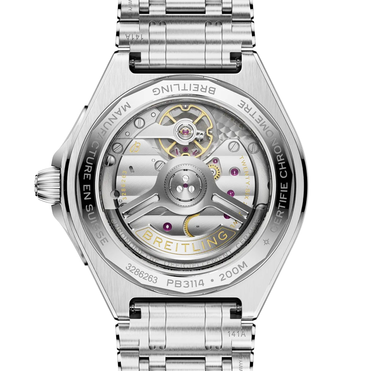 Breitling Chronomat 40mm Ice Blue Dial Steel & Platinum Automatic Watch - Berry's Jewellers
