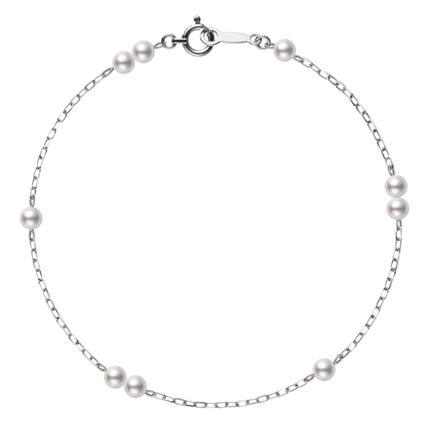Mikimoto 18ct White Gold Akoya Pearl Chain Bracelet - Berry's Jewellers