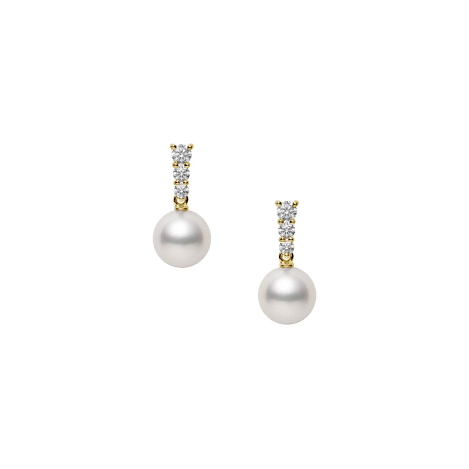 Morning Dew Pearl And Diamond Drop Earrings