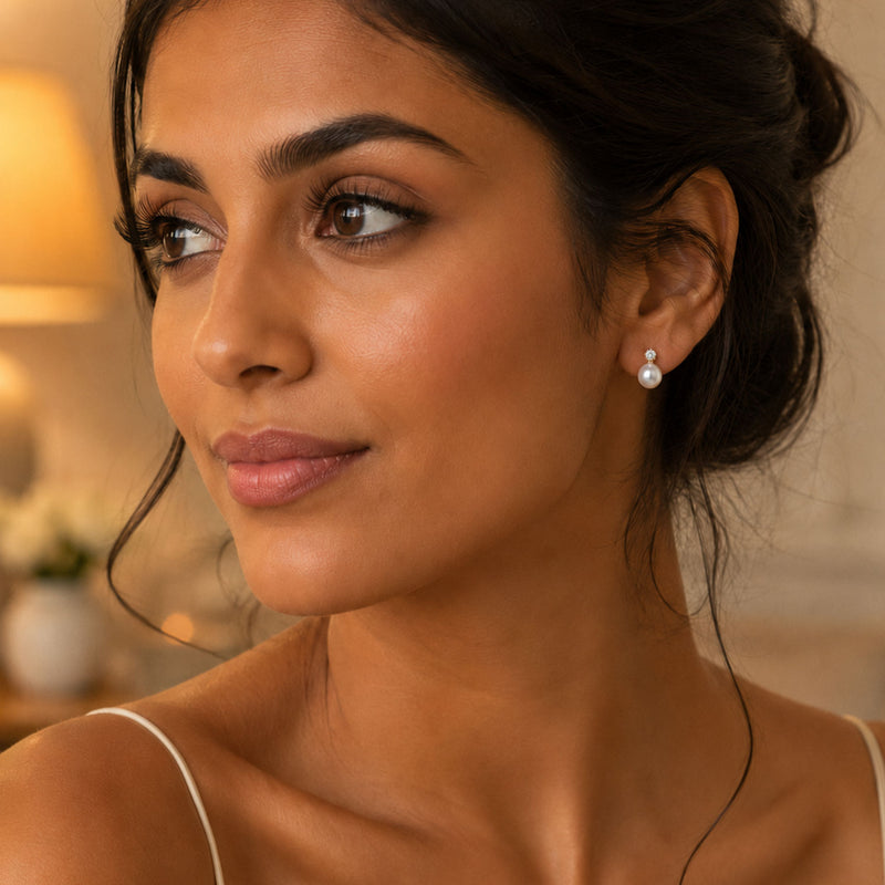 18ct Yellow Gold Akoya Pearl And Diamond Earrings