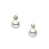 Mikimoto 18ct Yellow Gold Akoya Pearl And Diamond Earrings - Berry's Jewellers