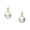 18ct Yellow Gold Pearl and Diamond Earrings
