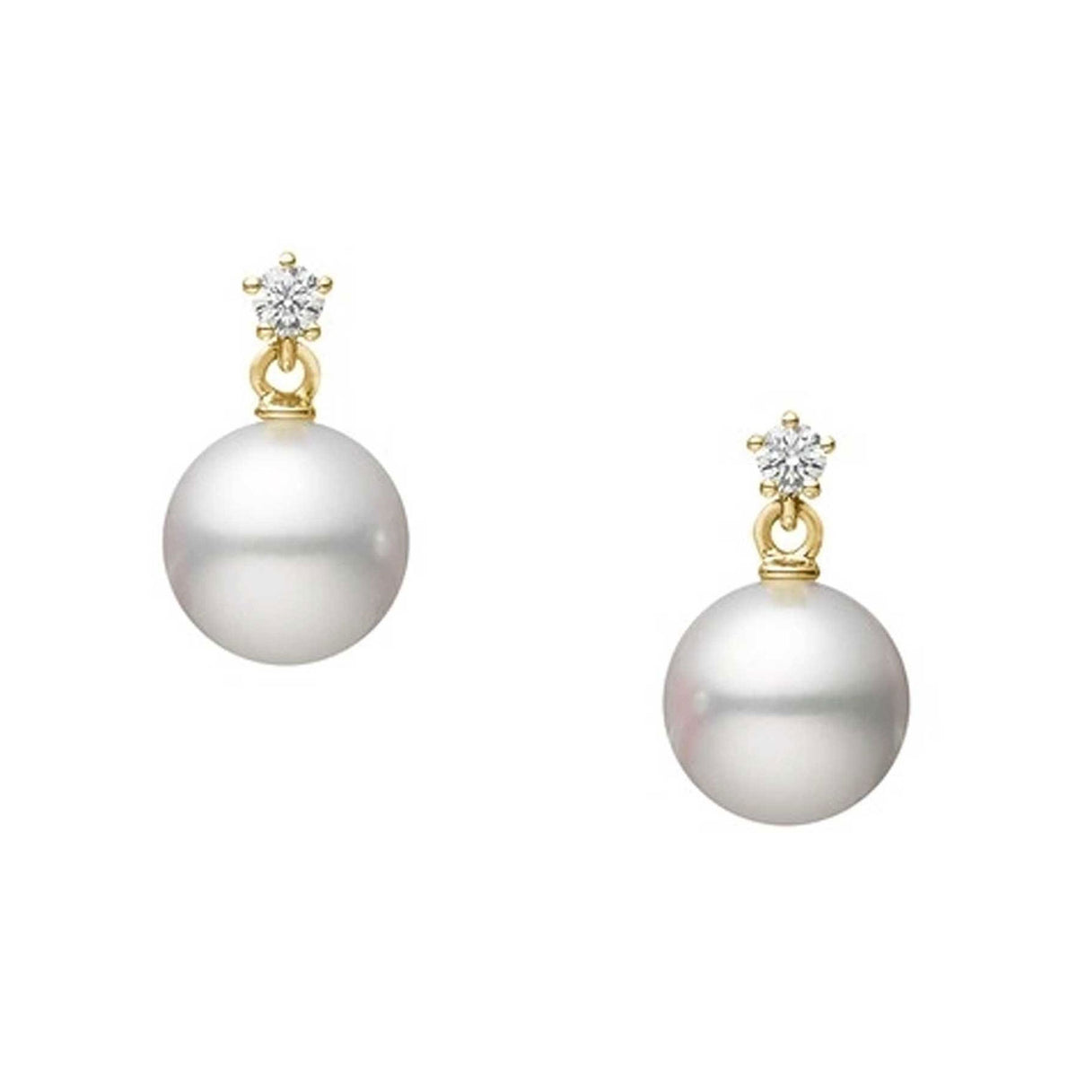 18ct Yellow Gold Pearl and Diamond Earrings