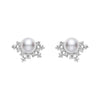 Mikimoto 18ct White Gold Pearl And Diamond Cluster Earrings - Berry's Jewellers