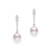 Morning Dew 18ct White Gold Pearl and Diamond Drop Earrings