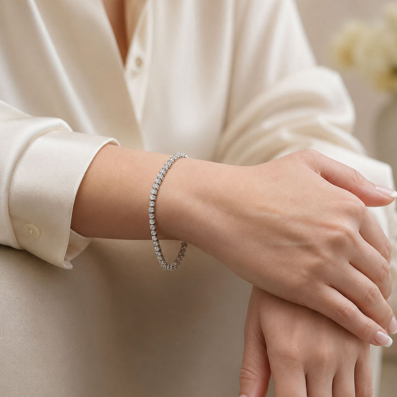 Platinum Diamond 4.00ct Claw Set Tennis Bracelet