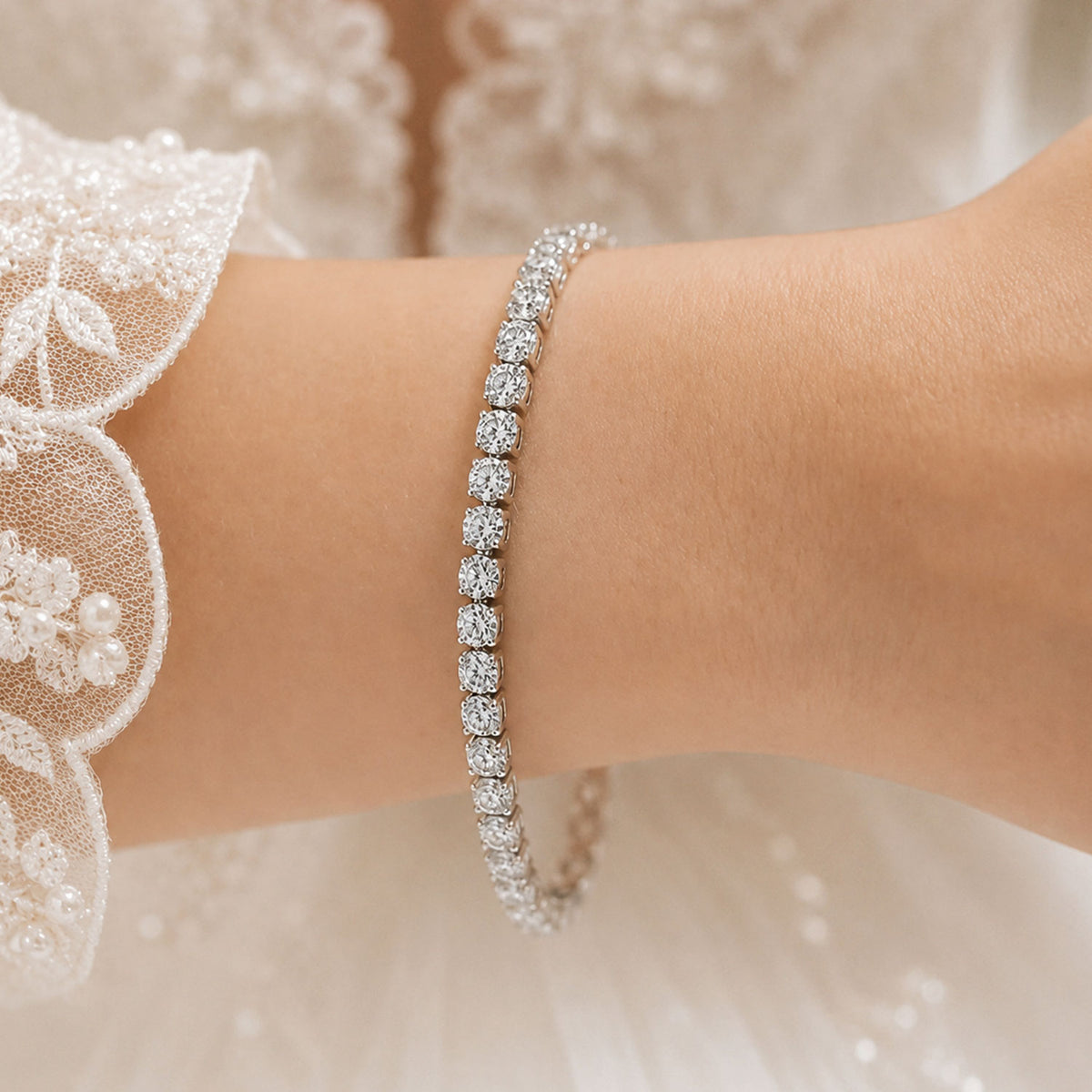 Berry's Platinum Round Brilliant Cut Diamond Tennis Bracelet - Berry's Jewellers