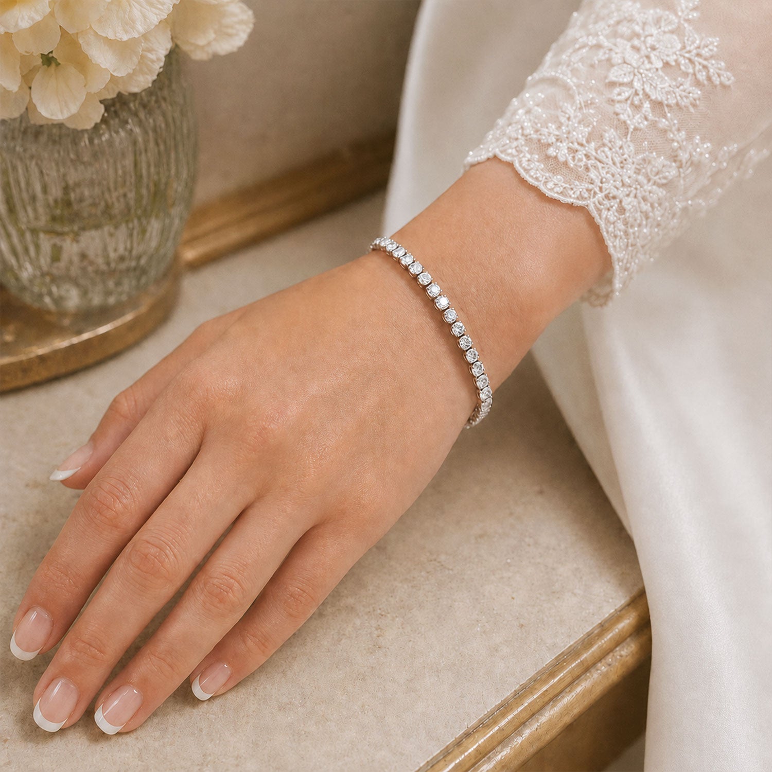 Berry's Platinum Round Brilliant Cut Diamond Tennis Bracelet - Berry's Jewellers