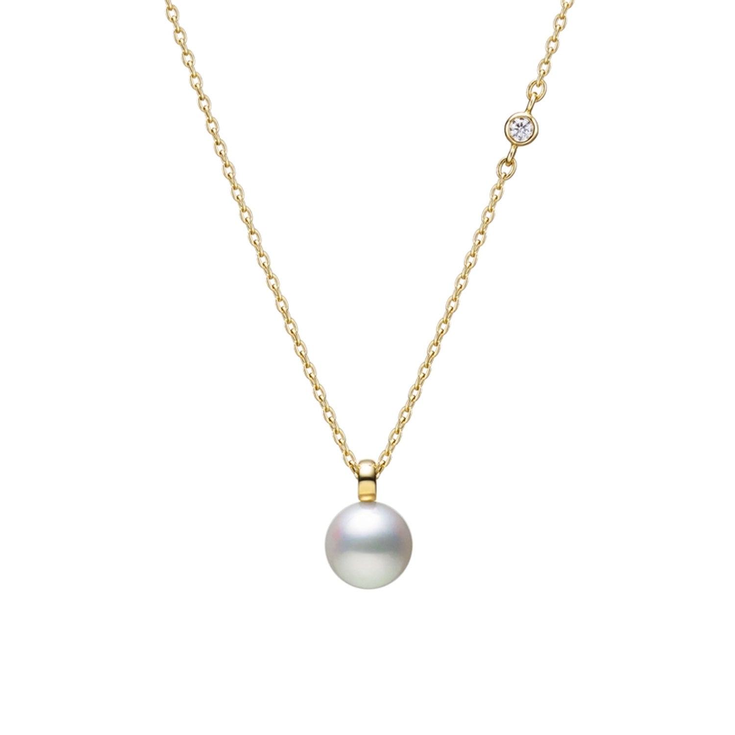 18ct Yellow Gold Pearl And Diamond Pendant